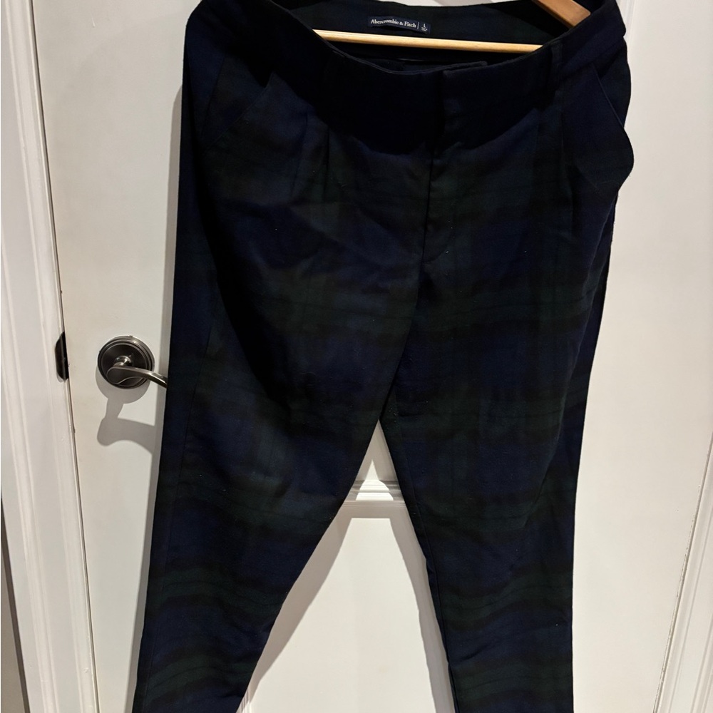Navy Plaid Pants